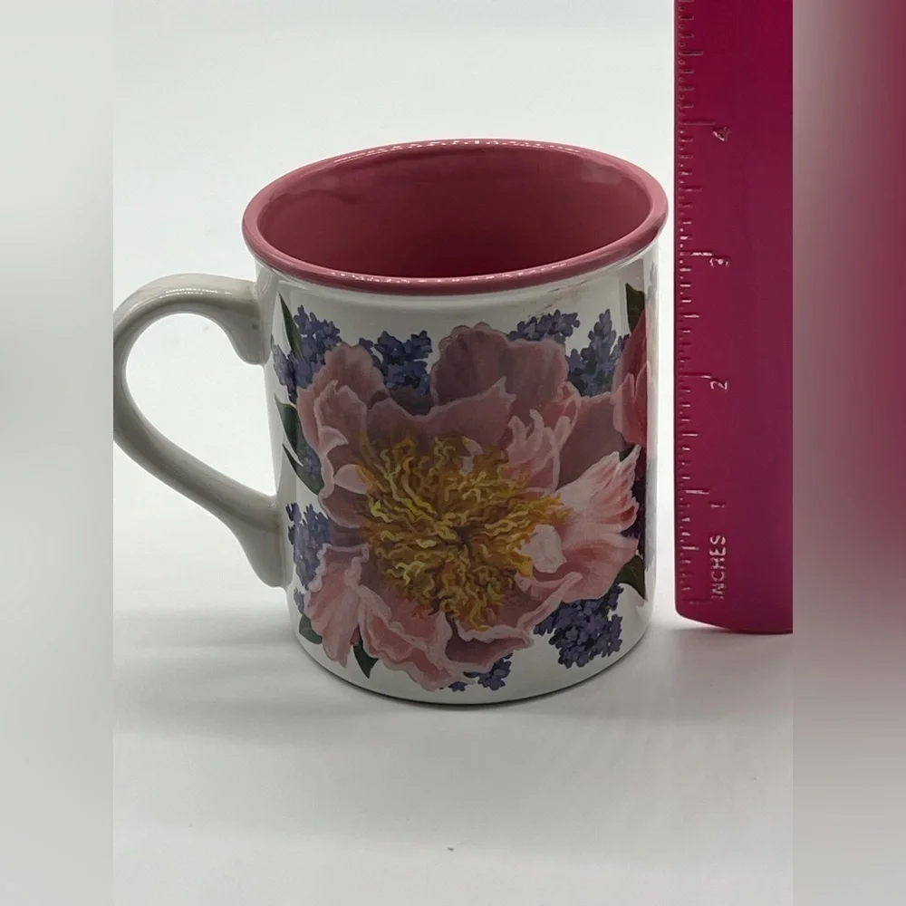 Vintage 1994 Floral Mug “Peonies and Lilacs” JULIE INMAN Potpourri Designs